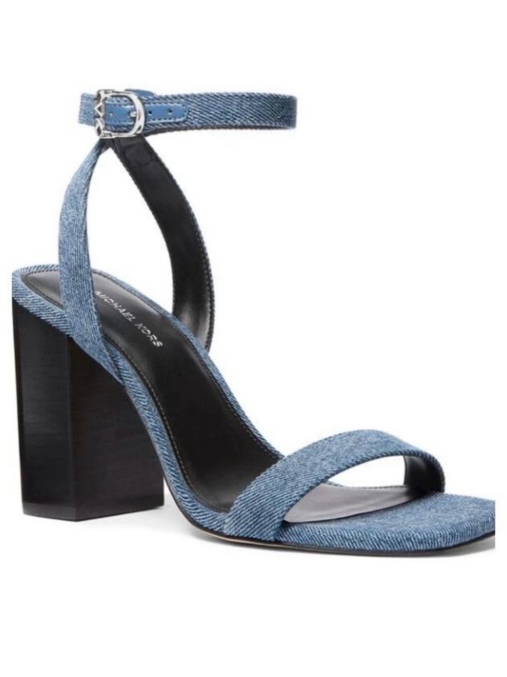 NEW MICHAEL Michael Kors Merriam Block Heel Denim Sandals. Sz 71/2   NWT